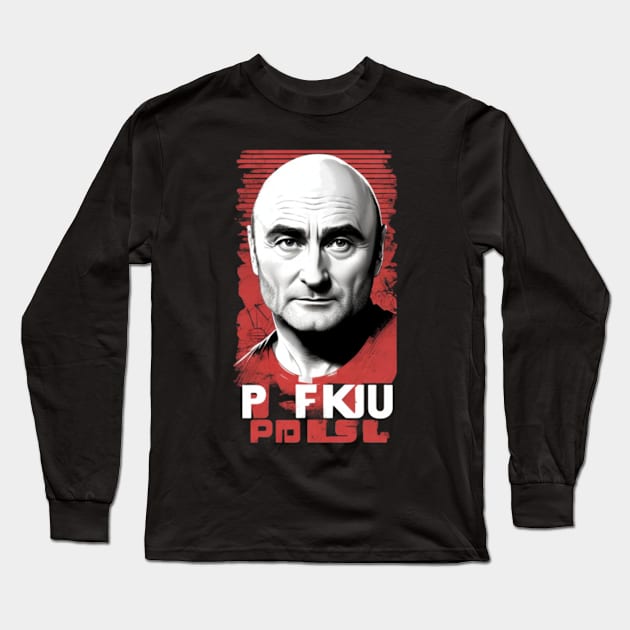 phil collins // vektor art design v6 Long Sleeve T-Shirt by girls store